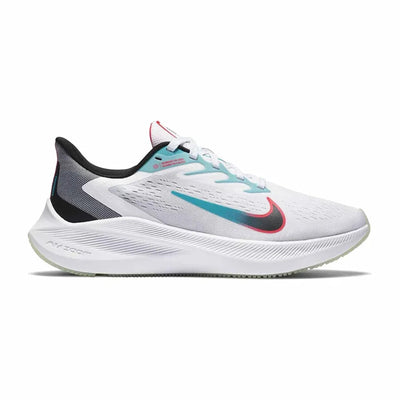 NIKE MENS ZOOM WINFLO 7 RUNNING SHOES White/Black/Flash Crimson Size 9.5