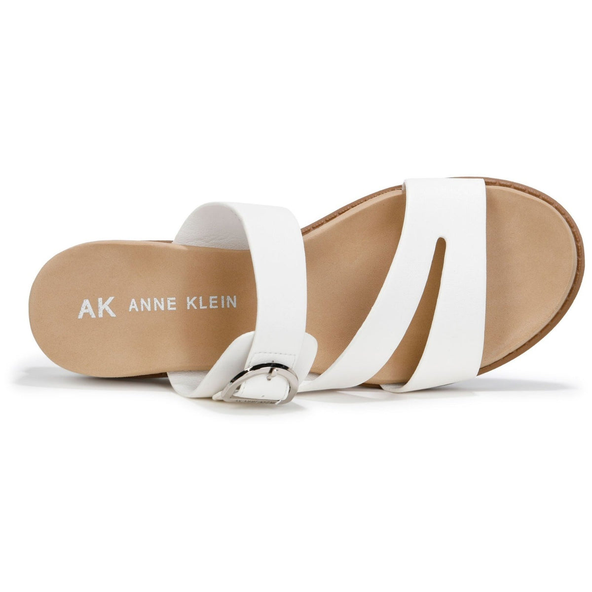Anne Klein Lalasa Womens Wedge Sandal White Buckle Strap Size 8.5