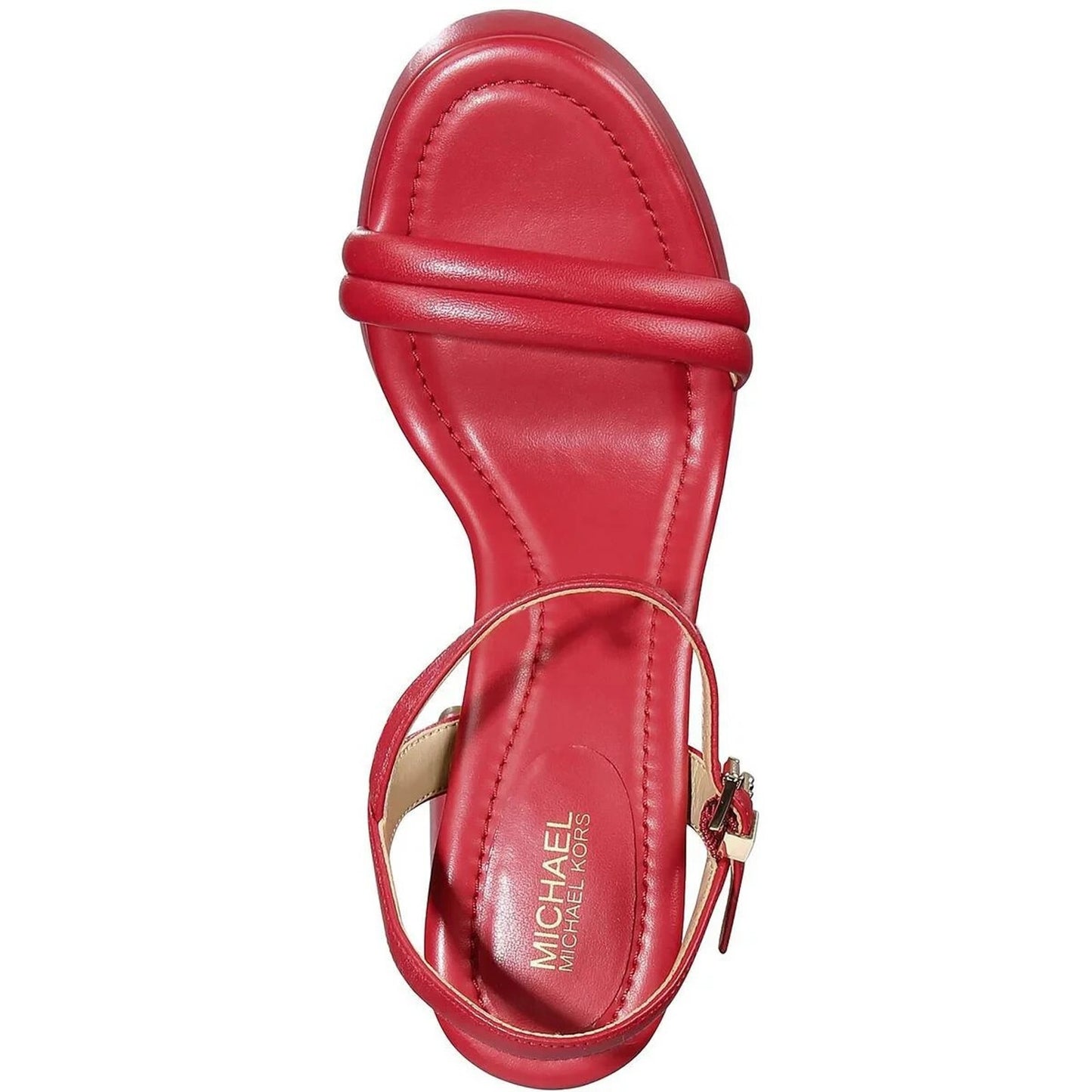 Michael Kors Laci Platform Sandals Crimson Red Leather Women's Size 8 M Heels