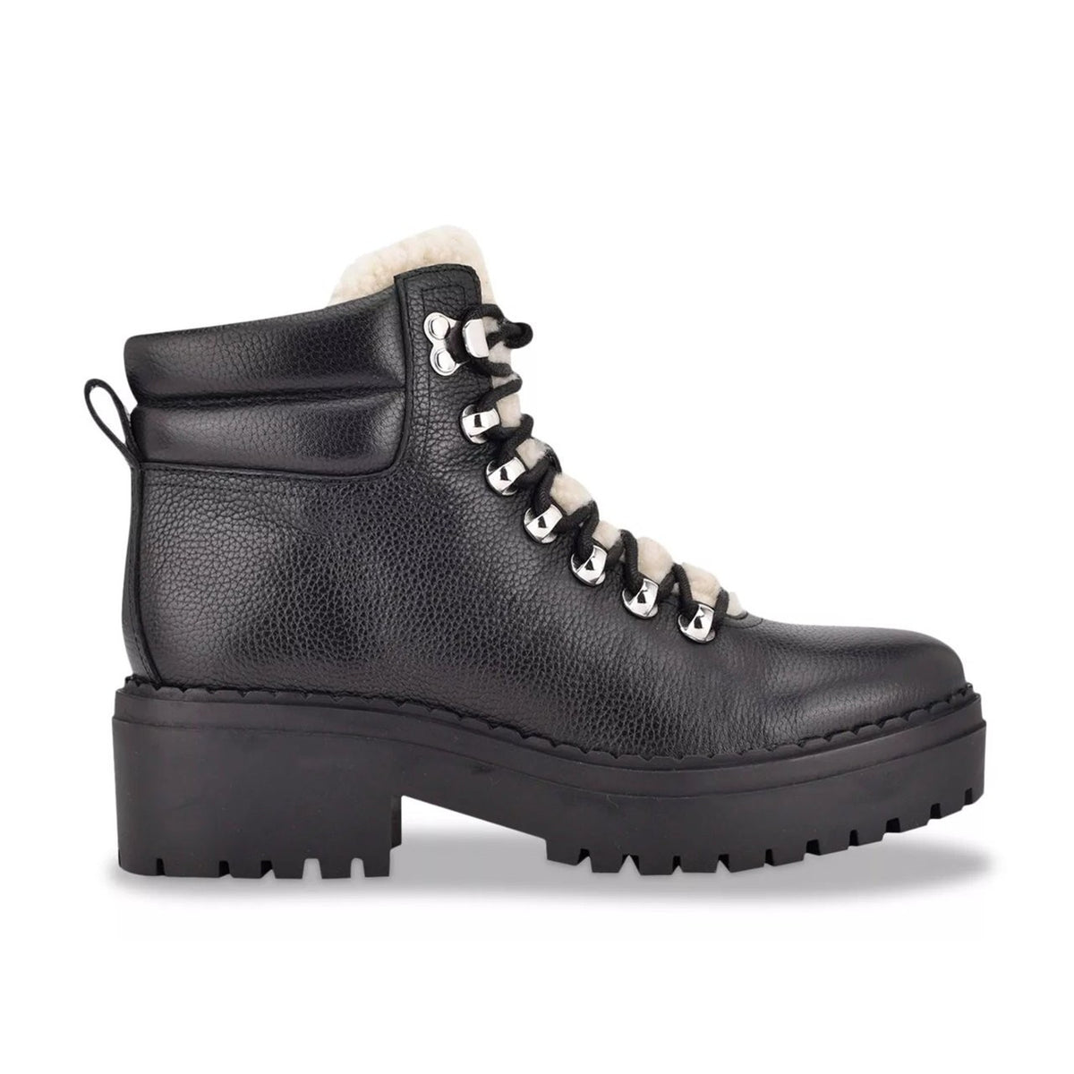 Marc Fisher Nairy Hiking Boots Women's Size 10 Black Leather