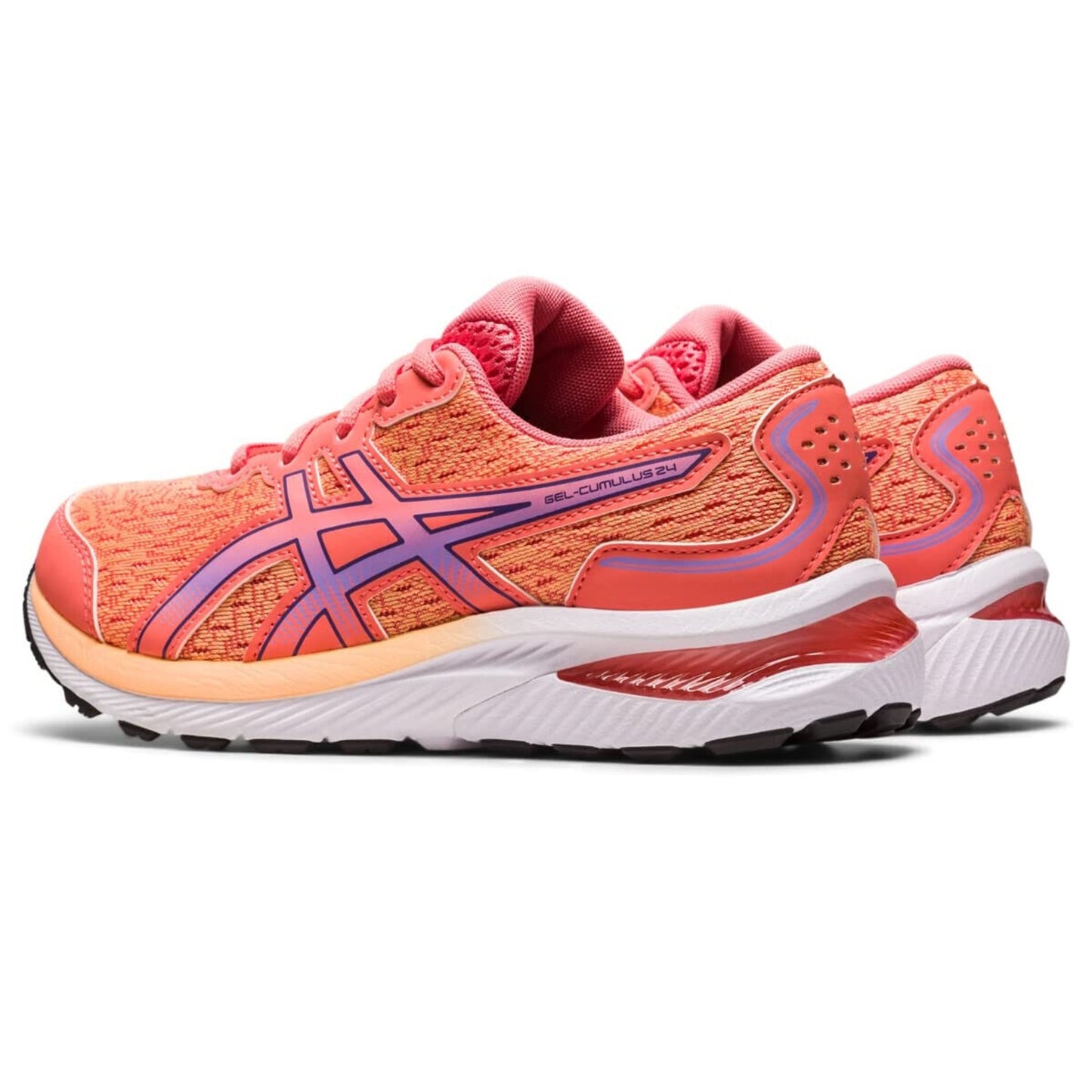 ASICS Kid's Gel-Cumulus 24 Grade School Running Shoes, Papaya/Dusty Purple 6 B
