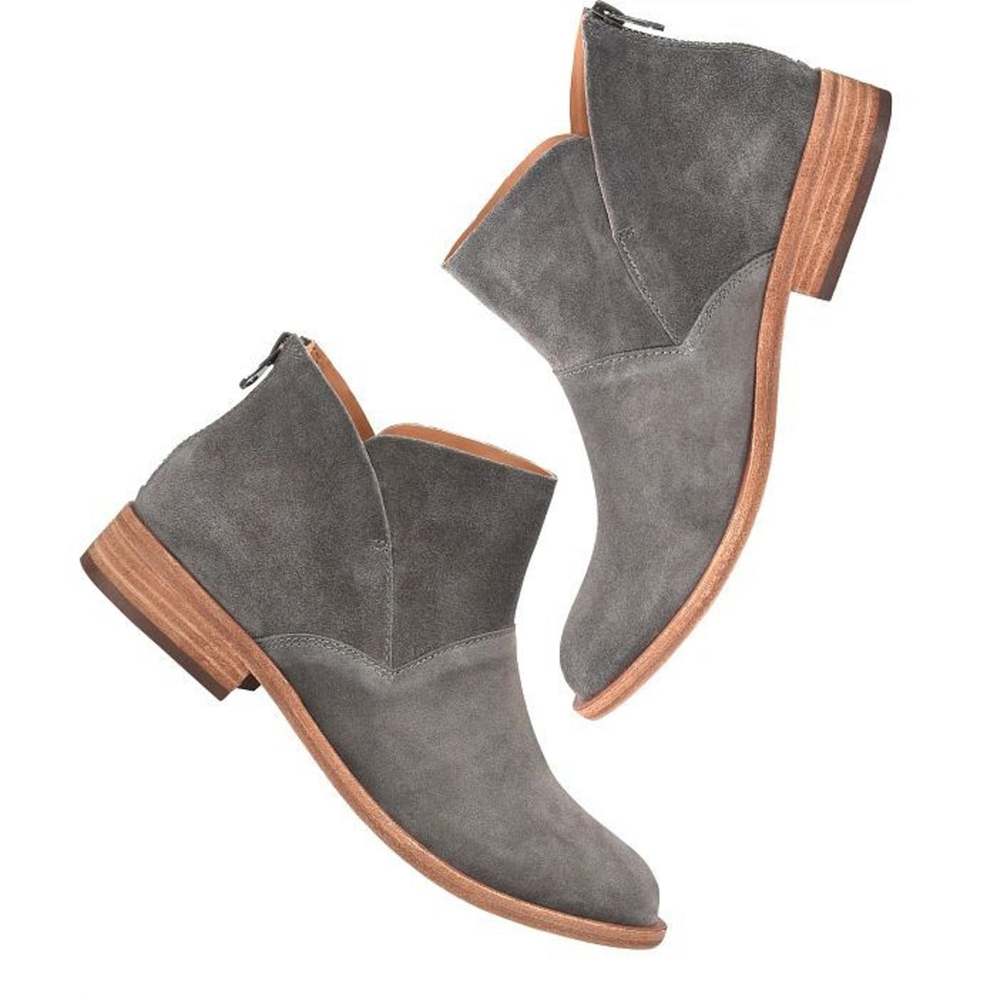 KORK-EASE Women's Ryder Ankle Boot Grey Suede, 7.5 M US