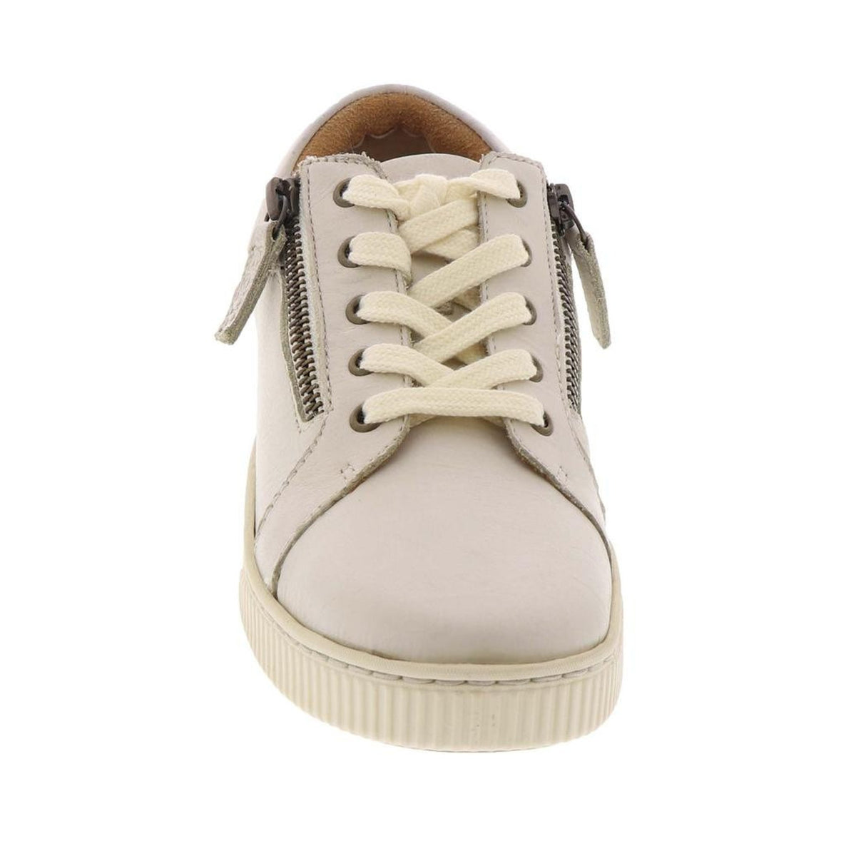 Born Paloma Women's Comfort Sneaker Slip On Zip Up White Leather Size 9.5