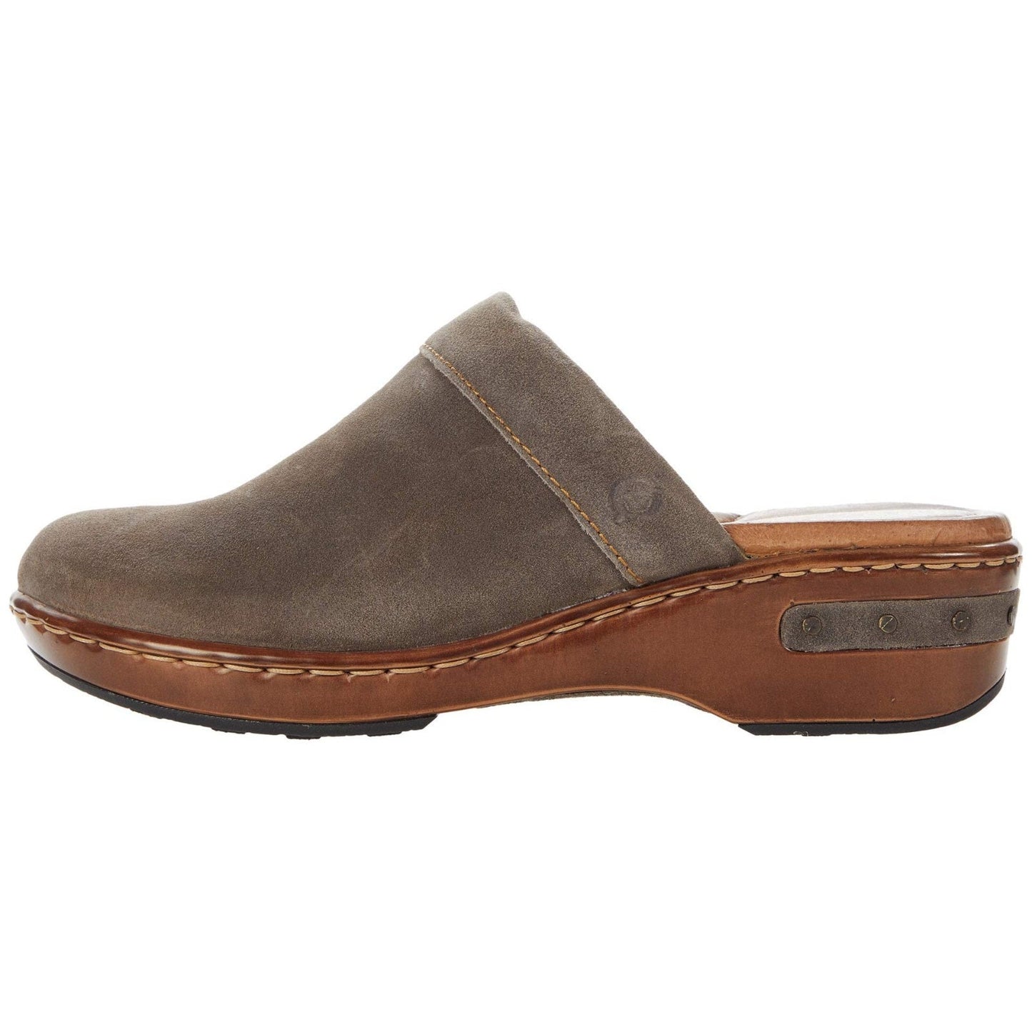 Born Bandy Clog Grey Distressed Leather Slip On Shoes Casual Women's Size 9 M