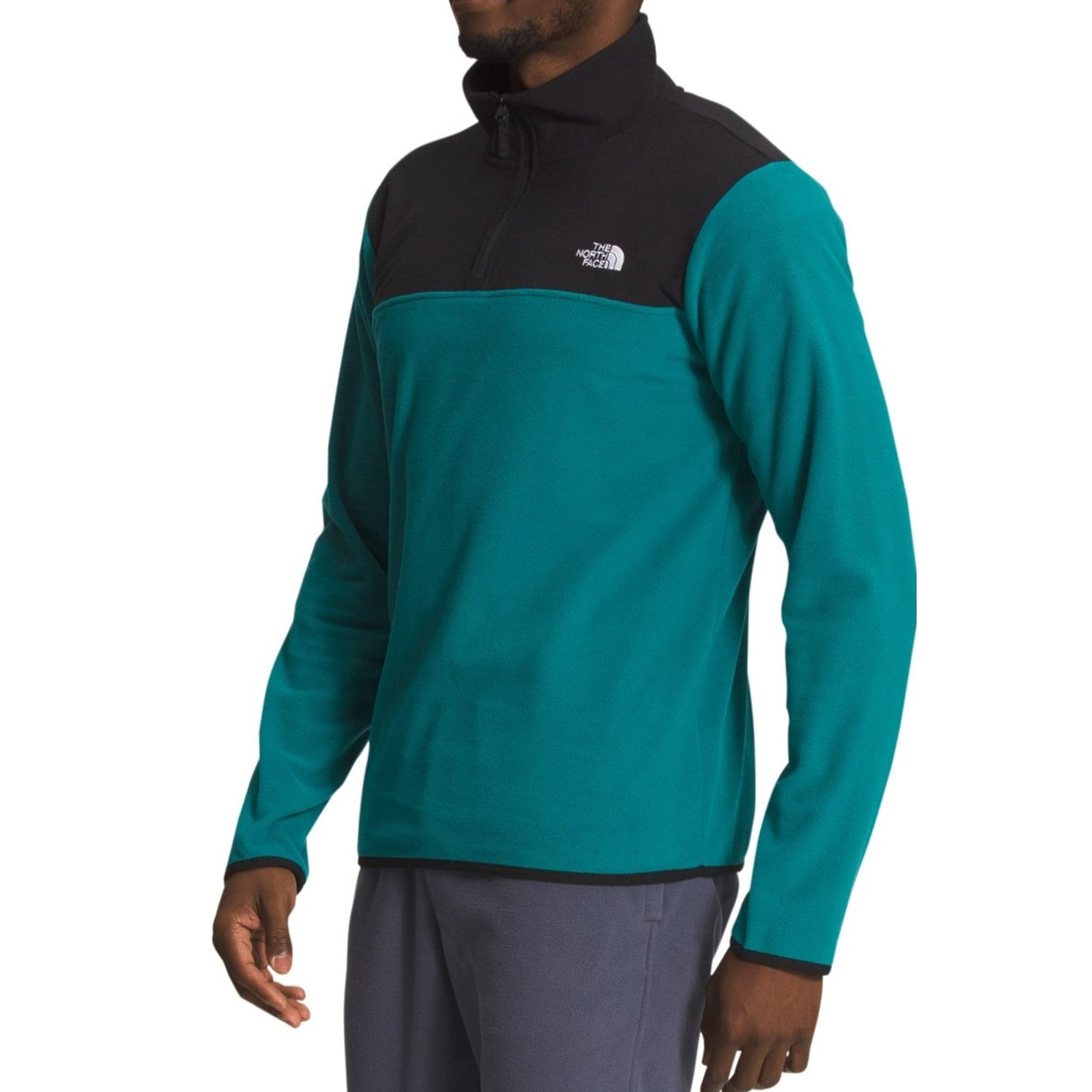 THE NORTH FACE Men's TKA Glacier 1/4 Zip Fleece Pullover Harbor Blue/Black Large