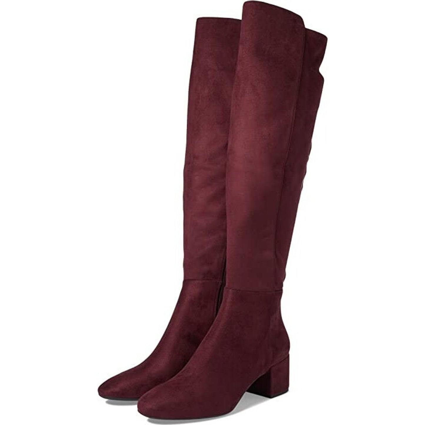 MICHAEL Michael Kors Women's Braden Block Heel Tall Boots Suede Merlot Size 9.5M