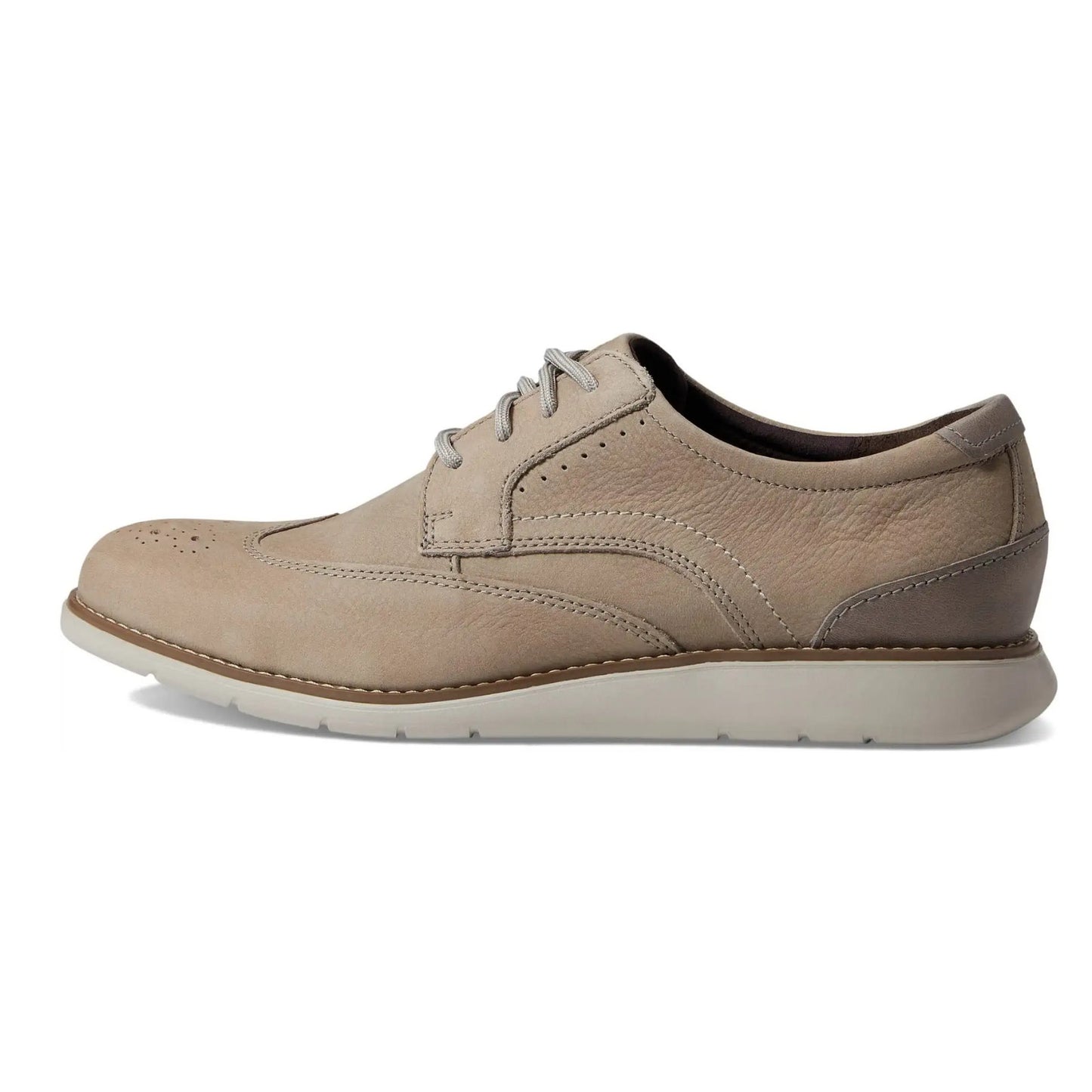 Rockport Total Motion Craft Wingtip Mens Oxfords Shoes Beige NUBUCK Size 11 M