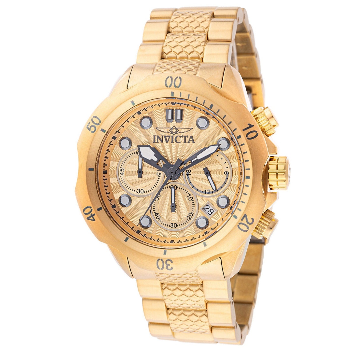 Invicta Venom Chronograph Dial 46mm Stainless Steel Gold Men's Watch Invicta