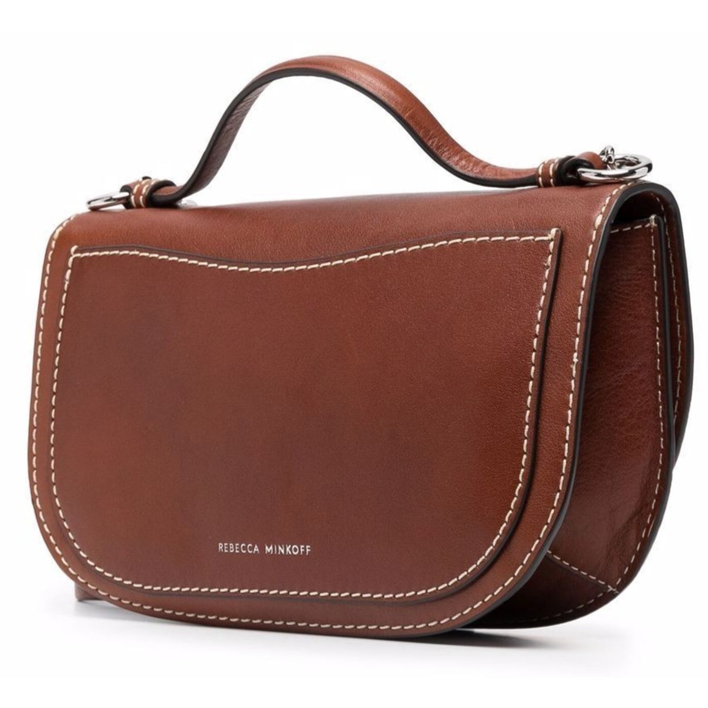 New! Rebecca Minkoff Megan half-moon crossbody bag Brown calf leather