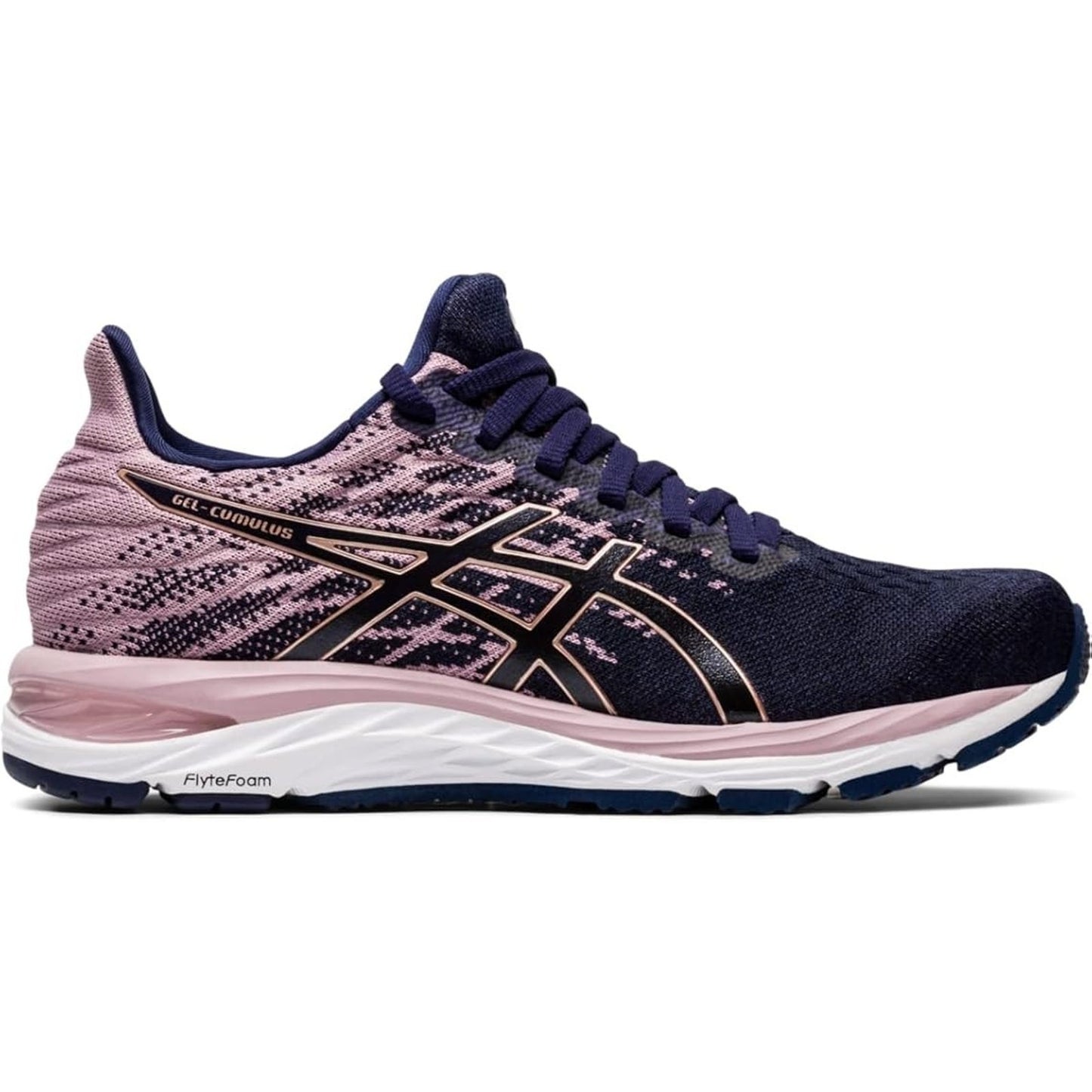 ASICS Womens Gel-Cumulus 21 Knit Running Shoes Peacoat/Rose Gold Sneaker Size 6