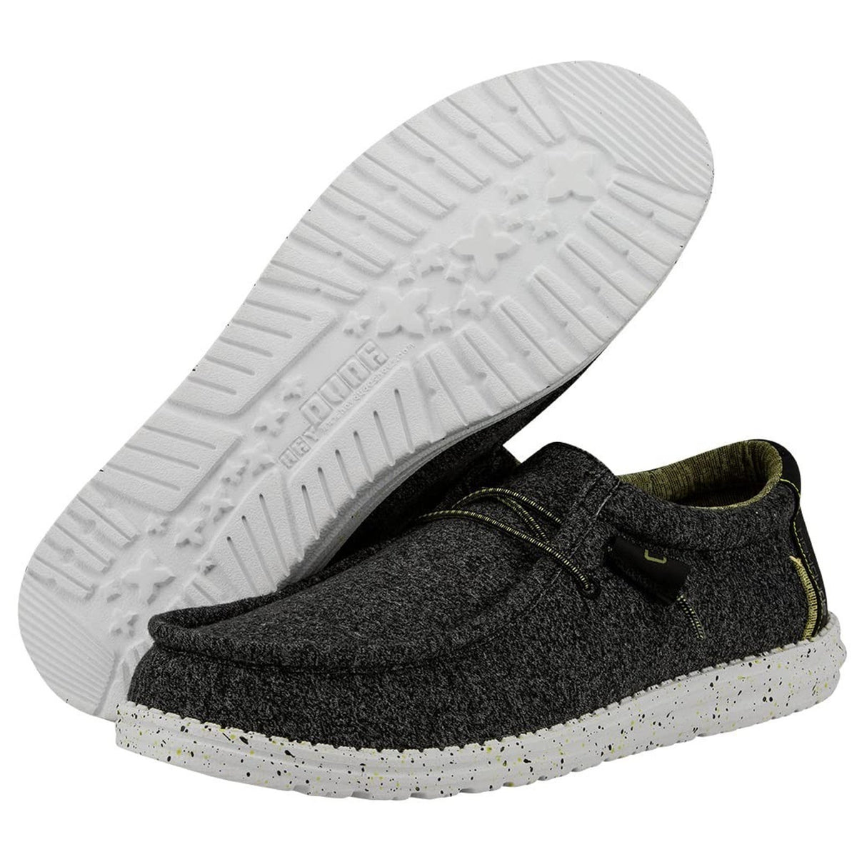 HEYDUDE Wally Men's Casual Shoes Ascend Woven Stretch Slip-On Grey Size 8 M