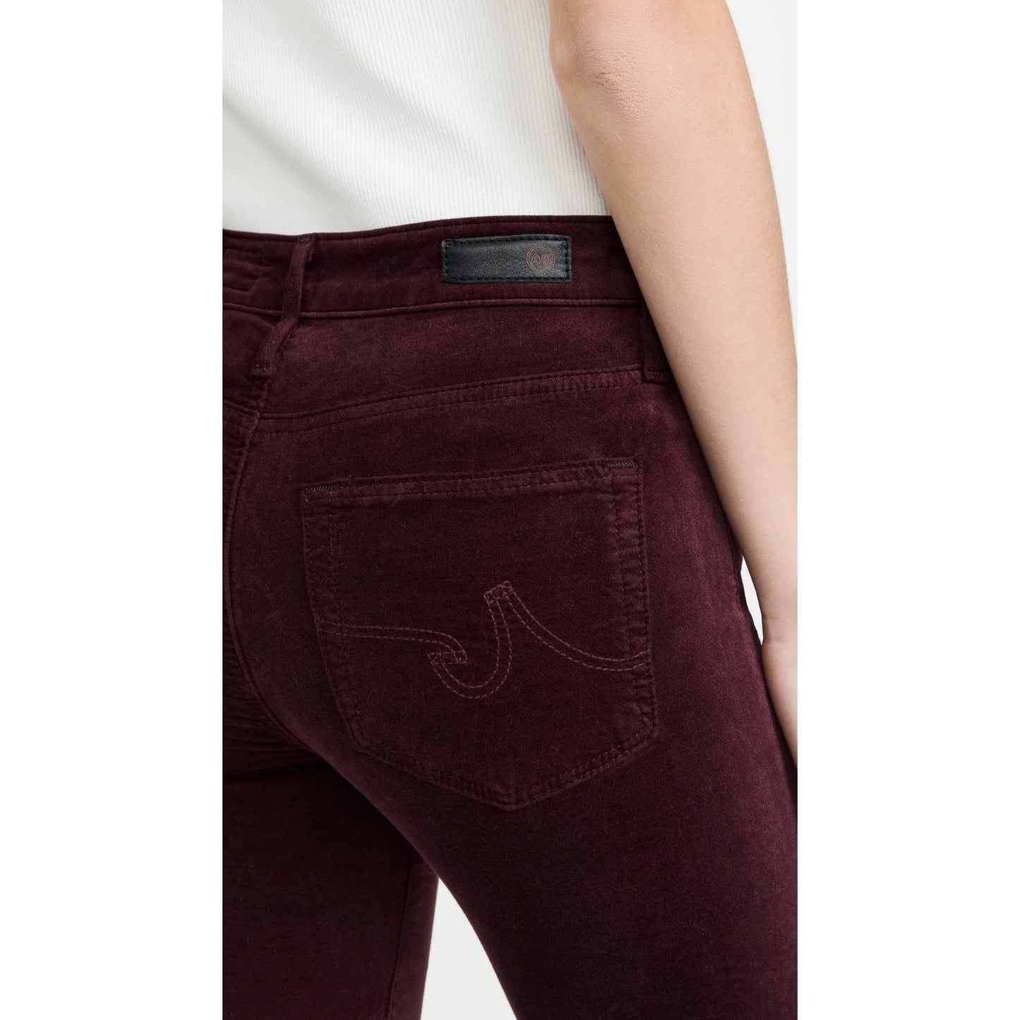AG Adriano Goldschmied The Farrah Skinny High Rise Skinny Jeans Burgundy Size 26