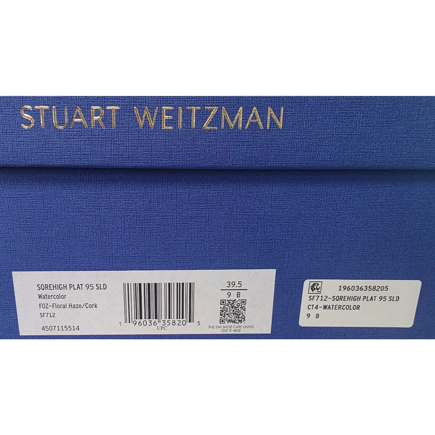 Stuart Weitzman Squarehigh Platform 95 Sandal Multi Block Heel Women's 9 B