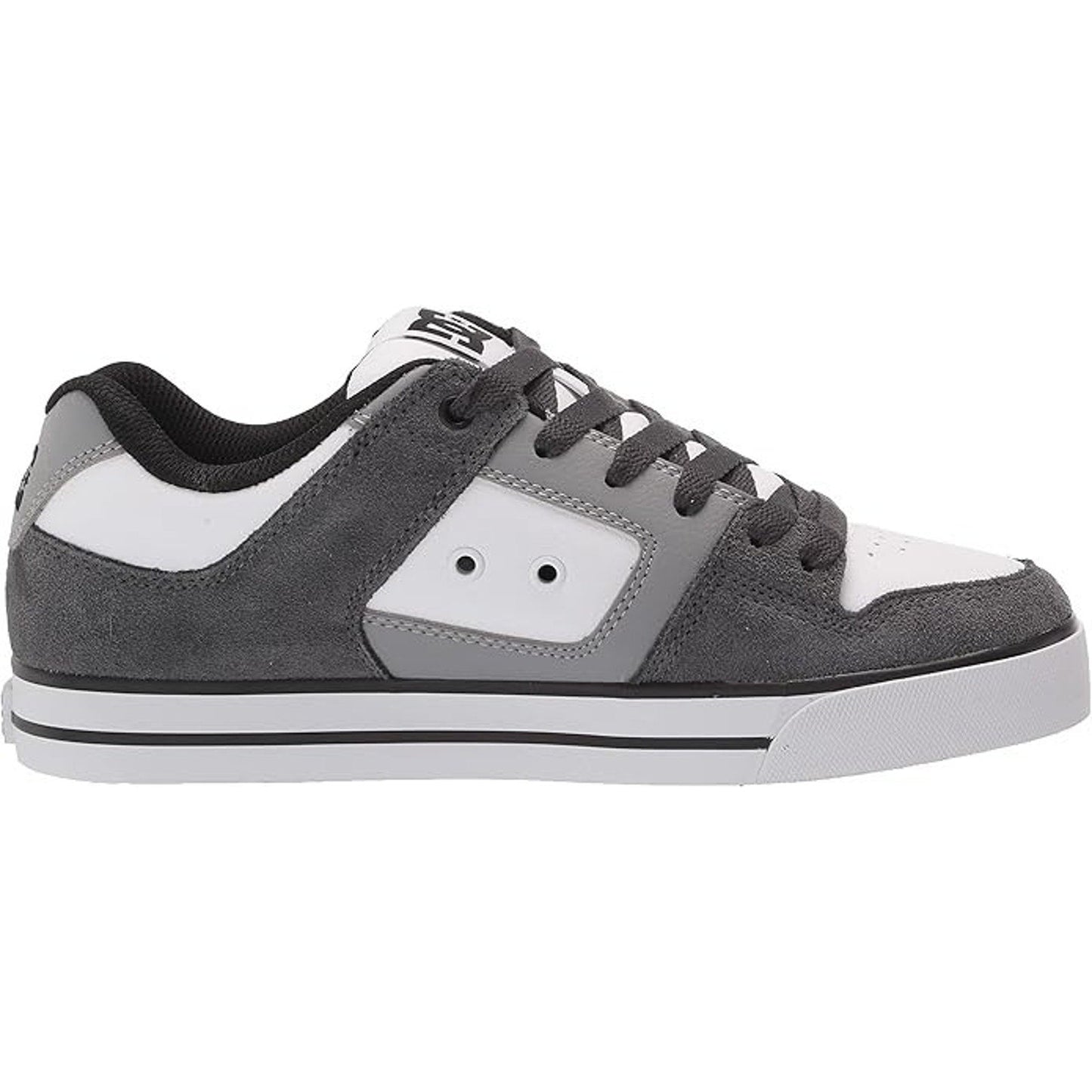 DC Men's Pure Casual Low Top Skate Shoe, Grey/Grey/White, 12.5 M DC