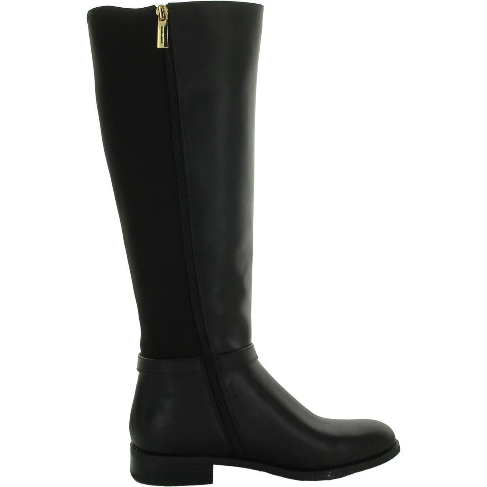 Michael Kors Women's Finley Leather and Logo Riding Boot Black Size 8.5 M Michael Kors