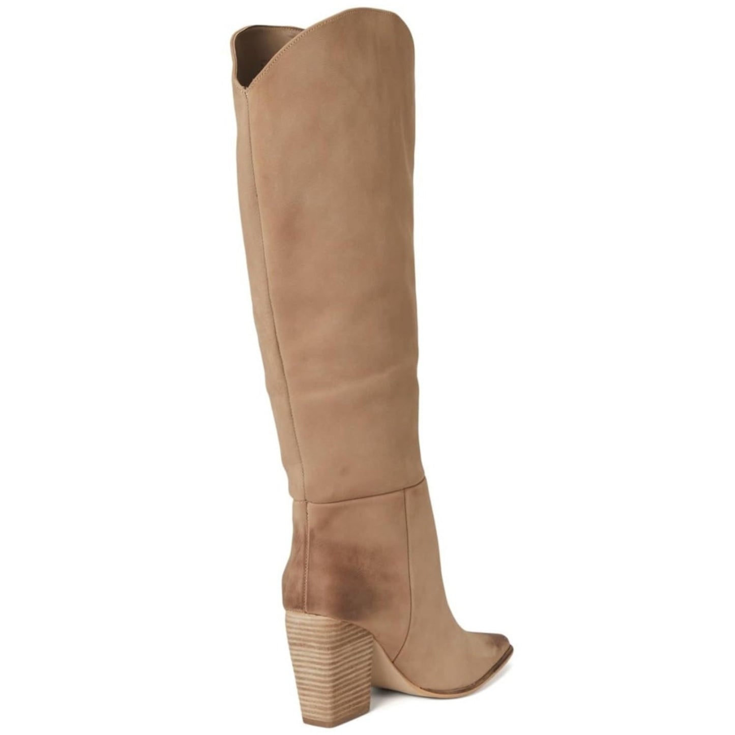 Steve Madden Croft Pointed Toe Knee High Boots Tan Nubuck Size US 8.5 Wide