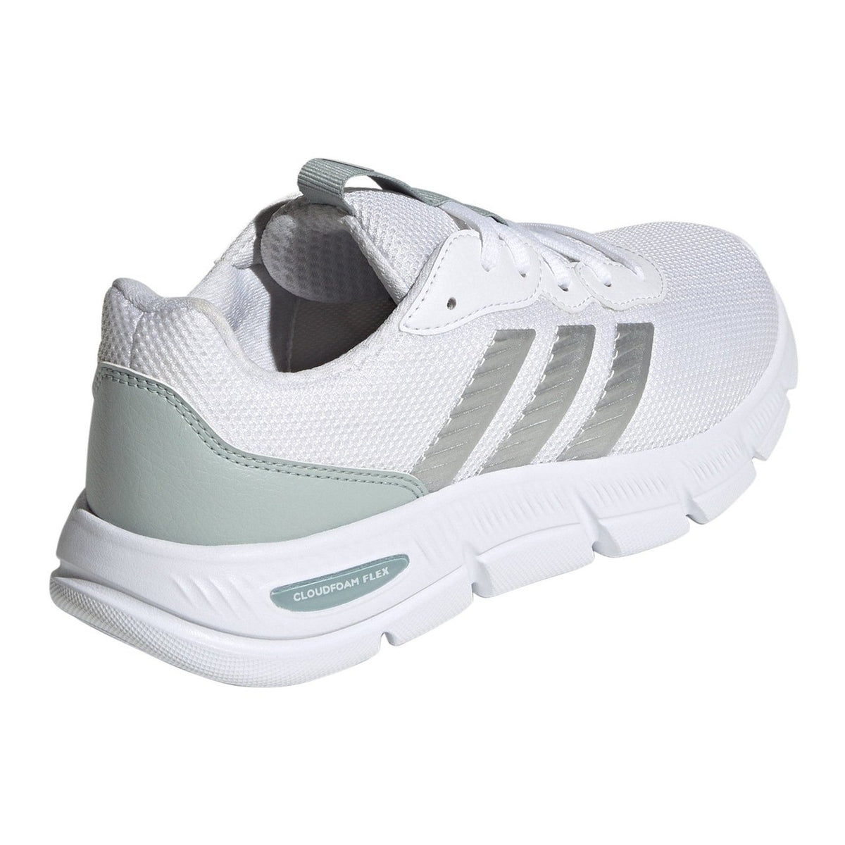 adidas Cloudfoam Flex Laces Women’s Everyday Wear Walking Shoe White 10 Wide Fit