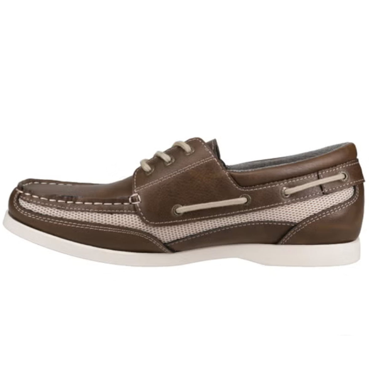 Chaps Kanas Mens Brown Leather Mesh Boat Shoes Casual Lace Up Size 10 M