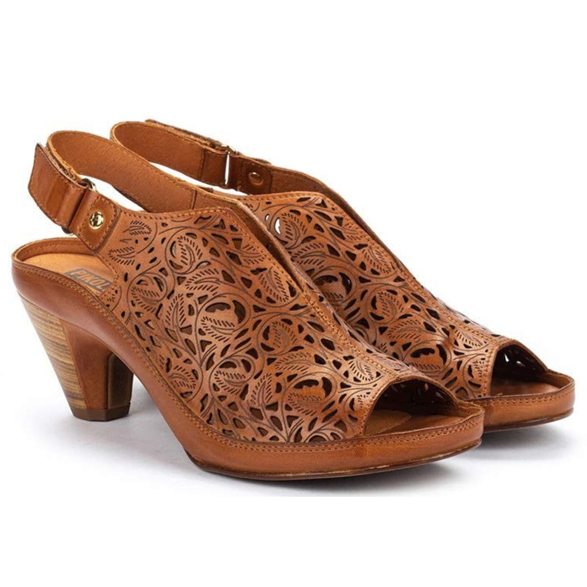 Pikolinos Leather Women's Heeled Sandals Java W5A, Brandy, 9-9.5 US