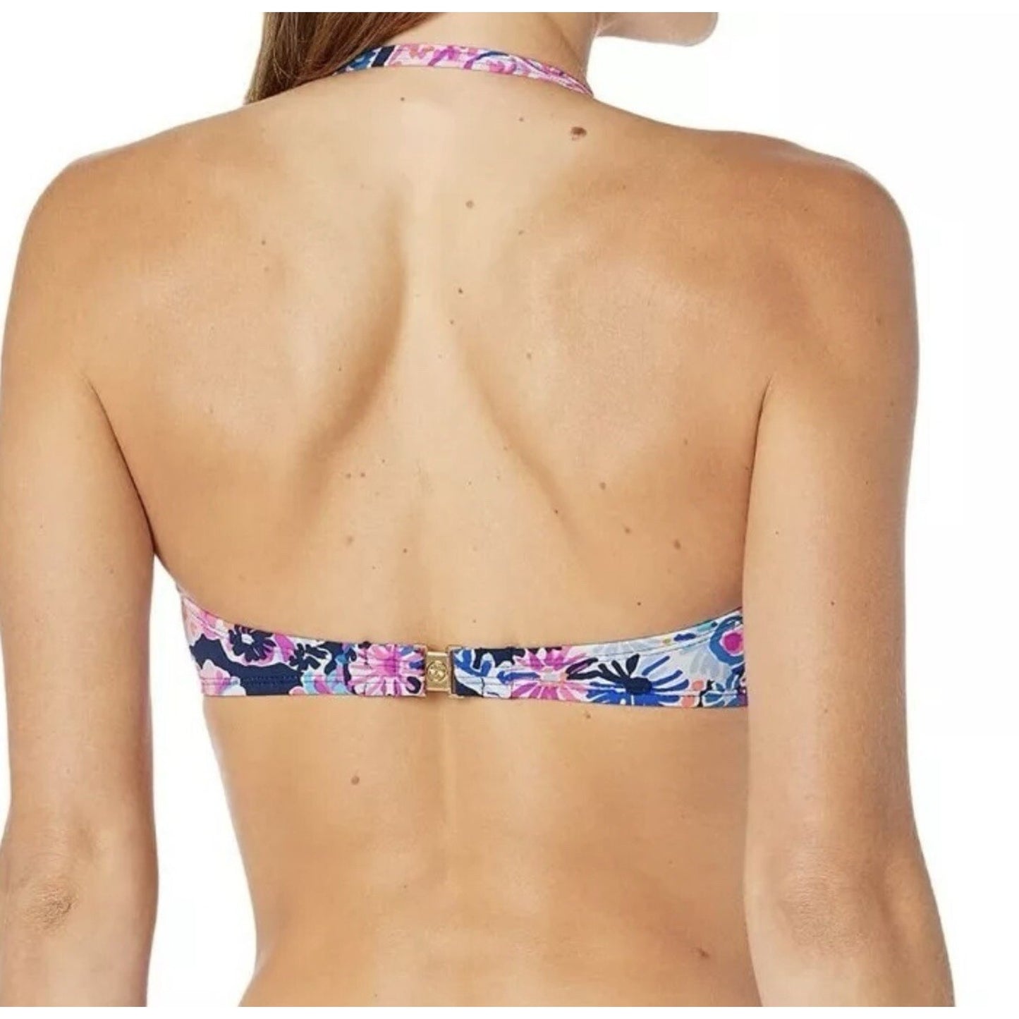 Lilly Pulitzer Niall Bikini Top High Tide Navy In Turtle Amazement Size 2