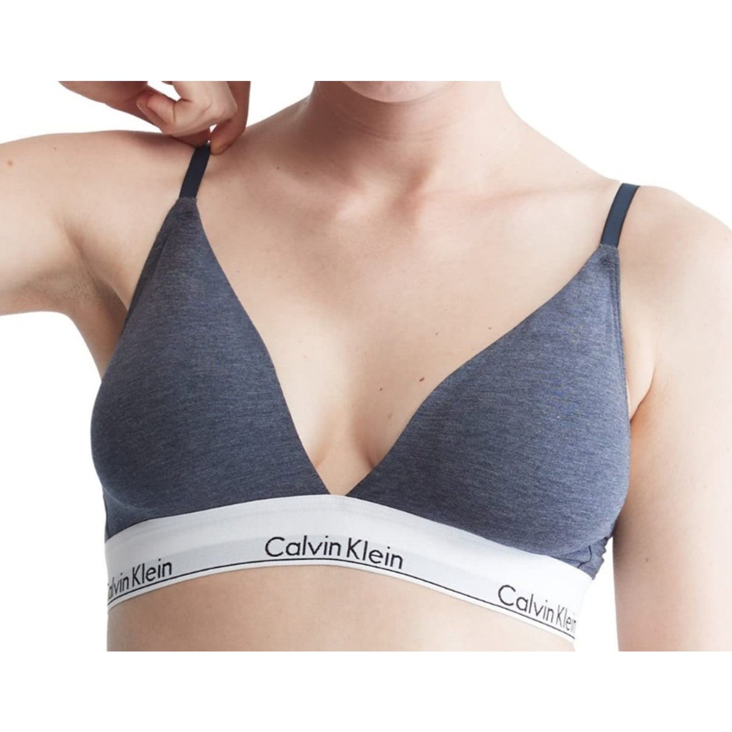 Calvin Klein Cotton Lightly Lined Triangle Bralette Hemisphere Blue X-Small