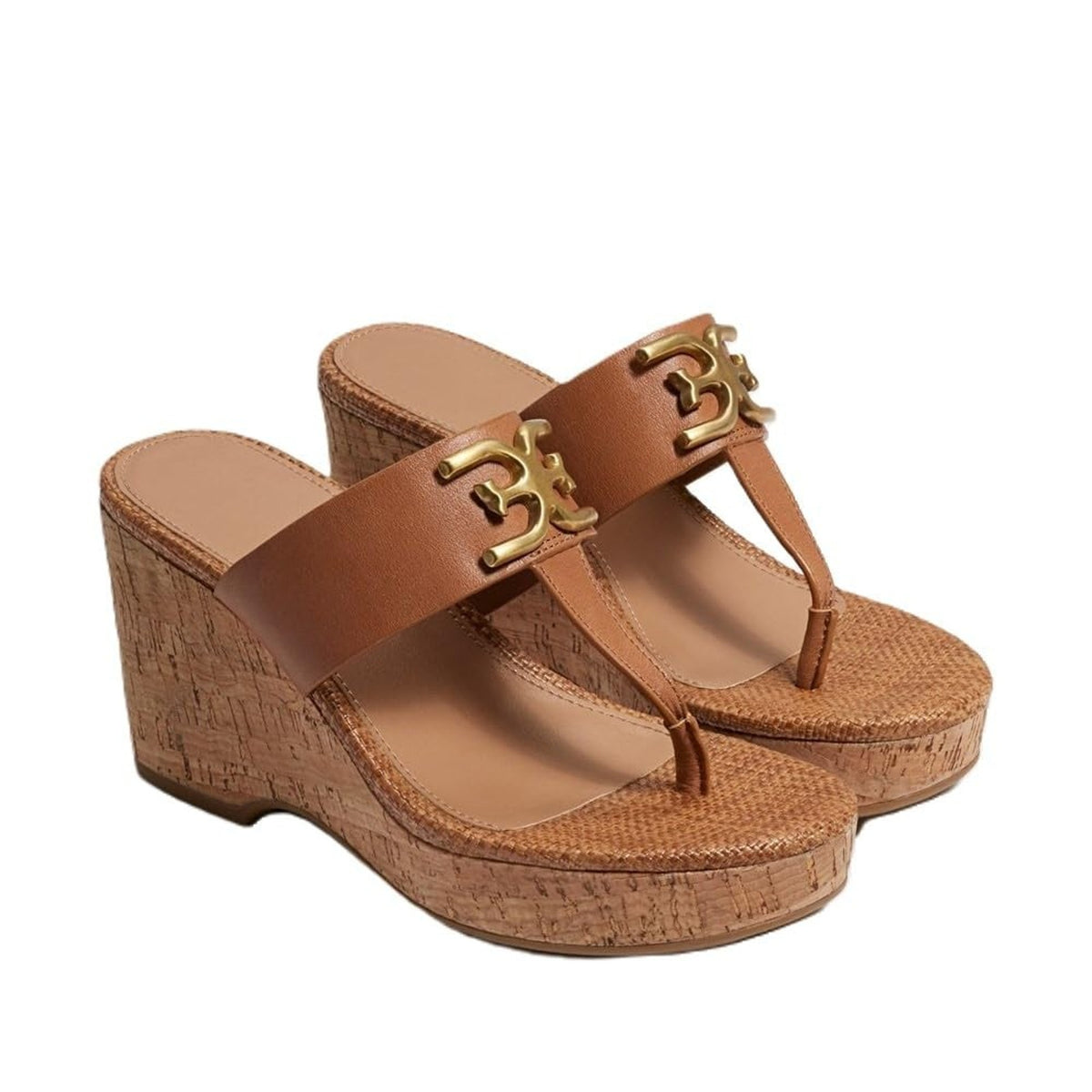 Sam Edelman Yardlie Cuoio Wedge Heel Strap Slip On Sandal Brown Leather 9.5