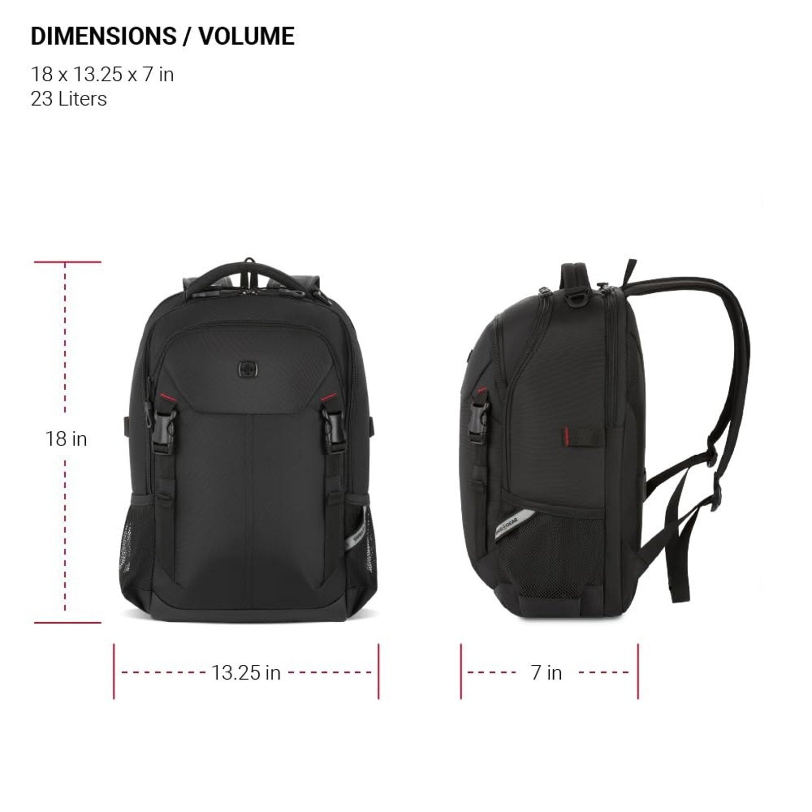 SwissGear Civic Pro Laptop Backpack, Black 5213 , 18"x13.25"x7 SWISSGEAR