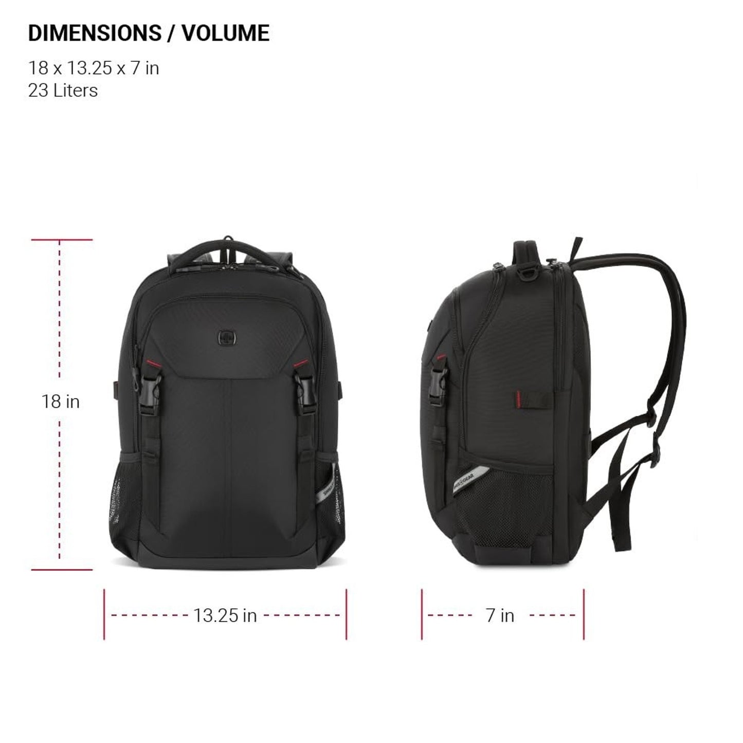 SwissGear Civic Pro Laptop Backpack, Black 5213 , 18"x13.25"x7