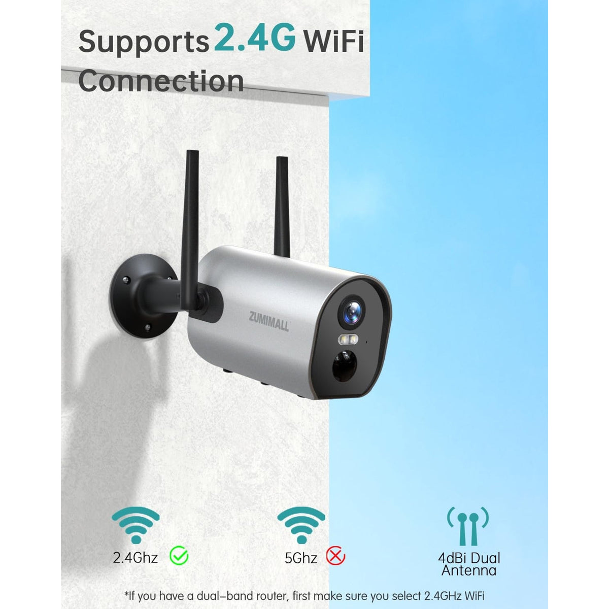 ZUMIMALL 2K Battery Powered WiFi Outdoor Security Cameras 2-Pack App Night Visio