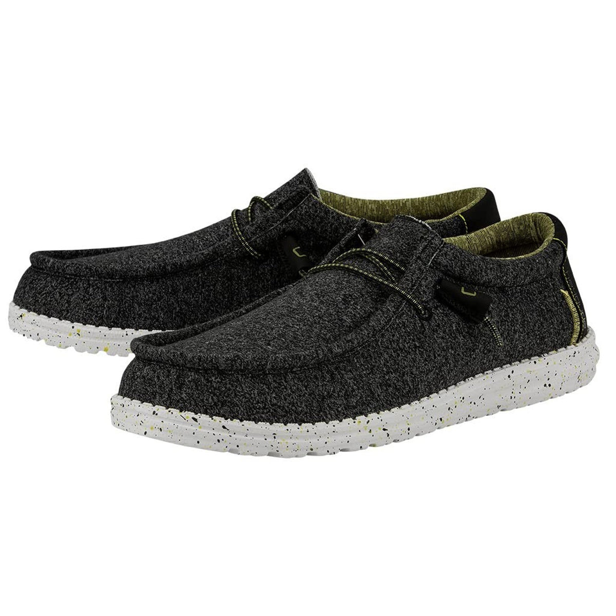 HEYDUDE Wally Men's Casual Shoes Ascend Woven Stretch Slip-On Grey Size 8 M