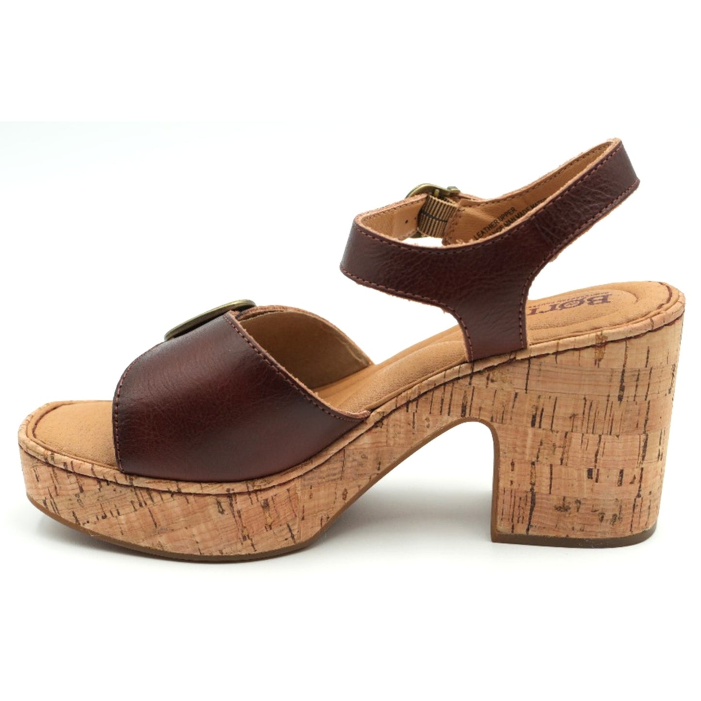 Born Browyn Chunky Platform Sandals w/ Buckle Brown Leather size 8 M