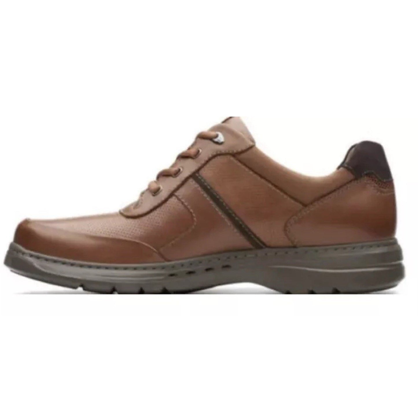 Clarks Men's Un Brawley Tie Oxfords, Dark Tan Leather Casual shoes Size 12 M