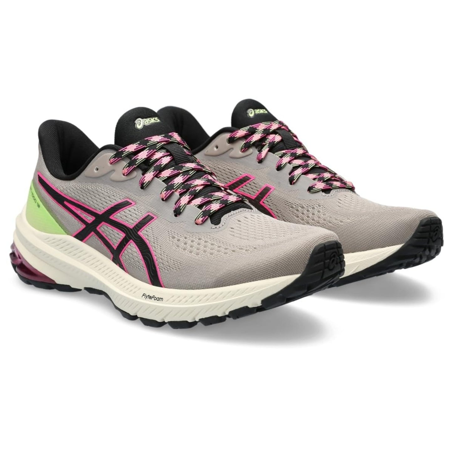 ASICS Women's GT-1000 12 Trail Running Shoes, Size 6 B Nature Bathing/Lime Green