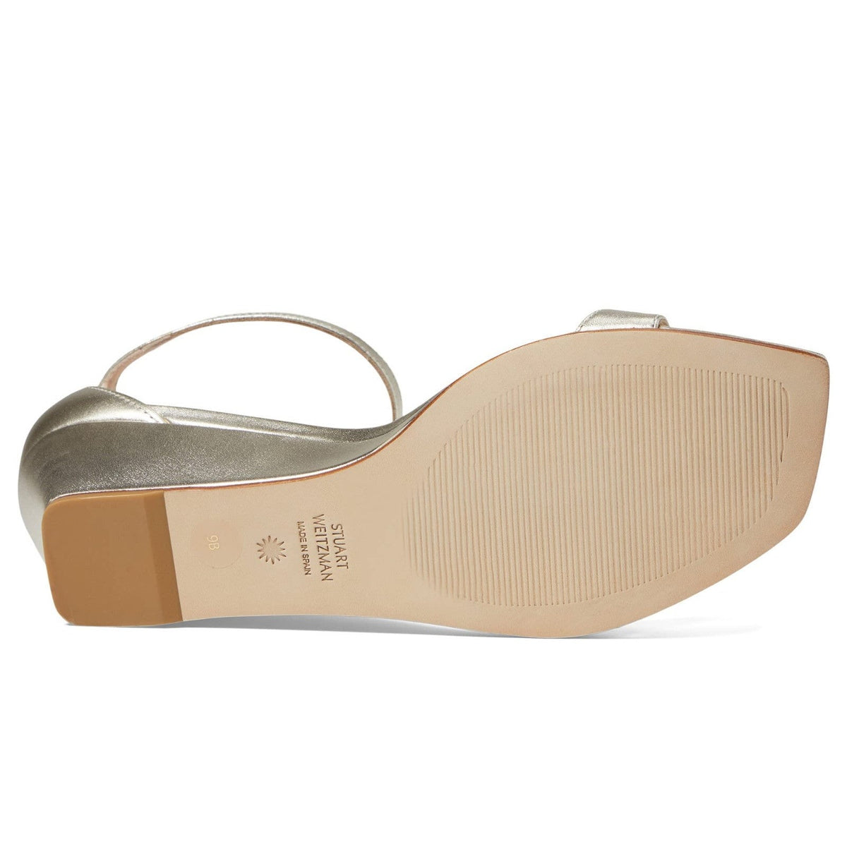 Stuart Weitzman Nudistcurve 50 Wedge Sandal Light Gold Size 9.5