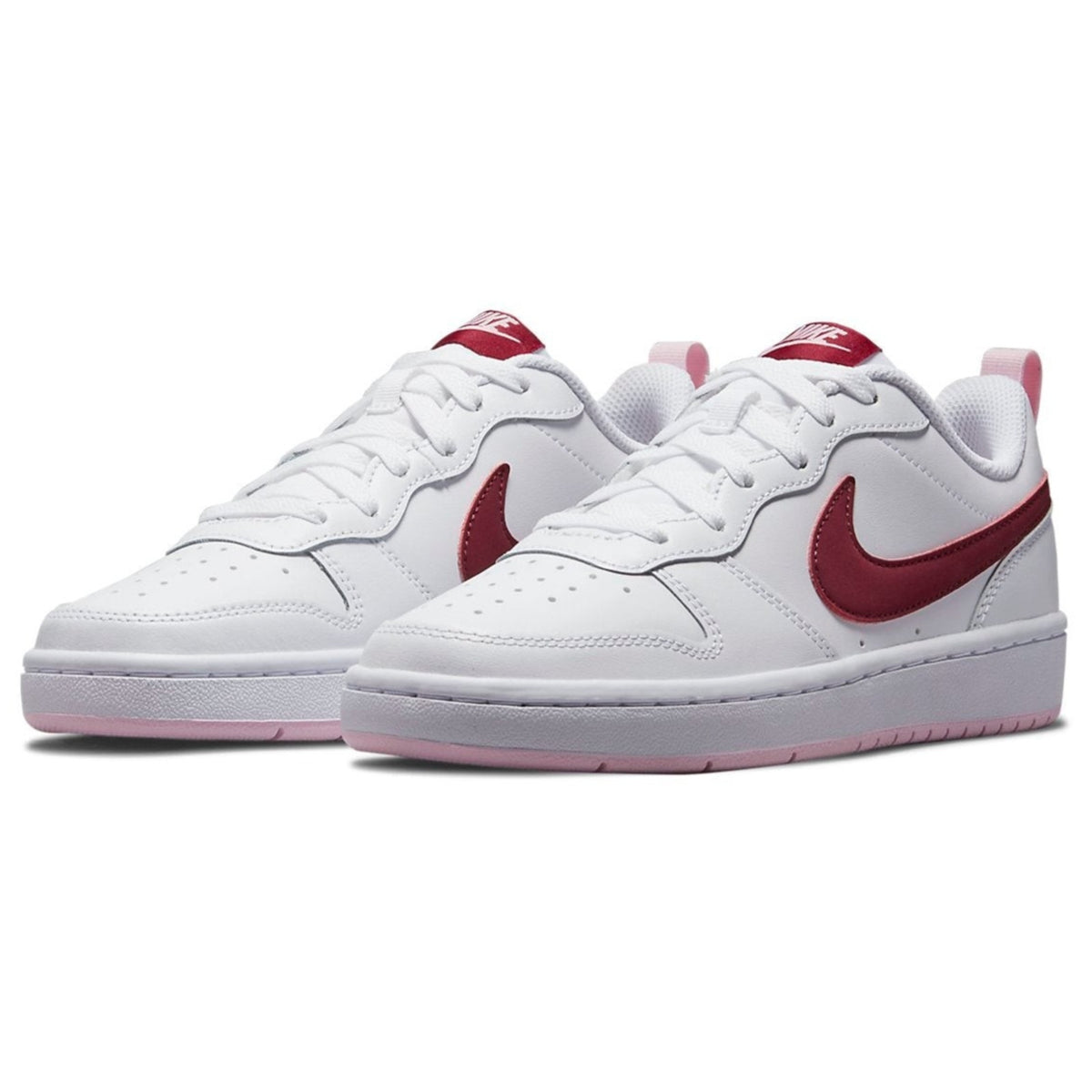 Nike Court Borough Low 2 Youth 6Y GS Women's 7.5 White Dark Beetroot Shoes