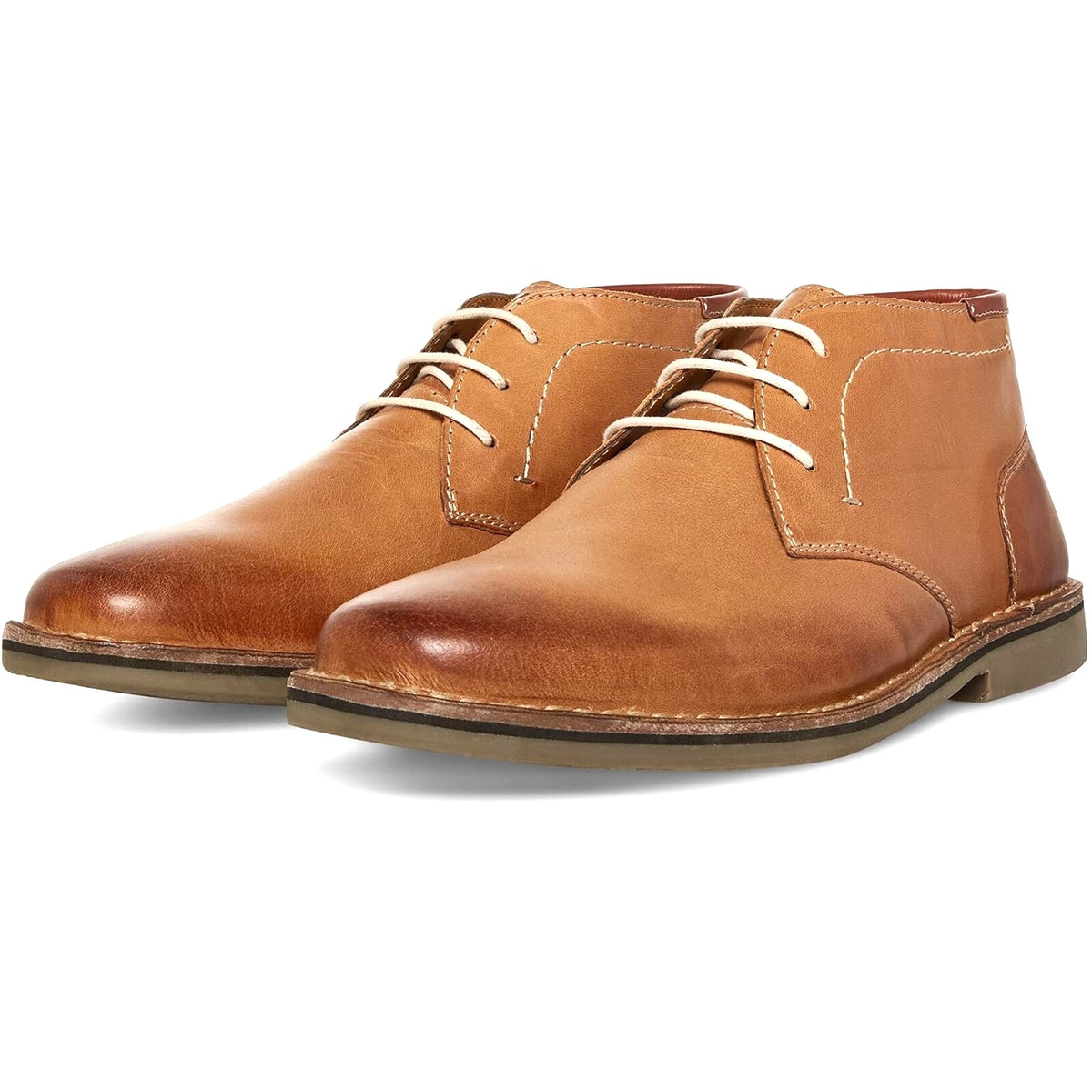 NWB Steve Madden Hestonn Men's Chukka Shoe Lace Up Brown/ Tan Leather size 9.5