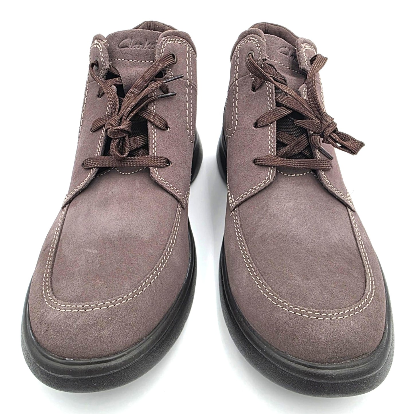 Clarks Men's Bradley Mid Oxford Boot Taupe Suede NEW 9 W Lace Up