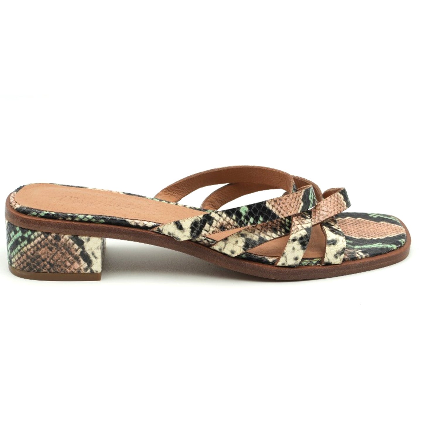 Madewell Melanie Sandals Flip Flops Shoe Womens Size 8.5 Beige Black Snake Print