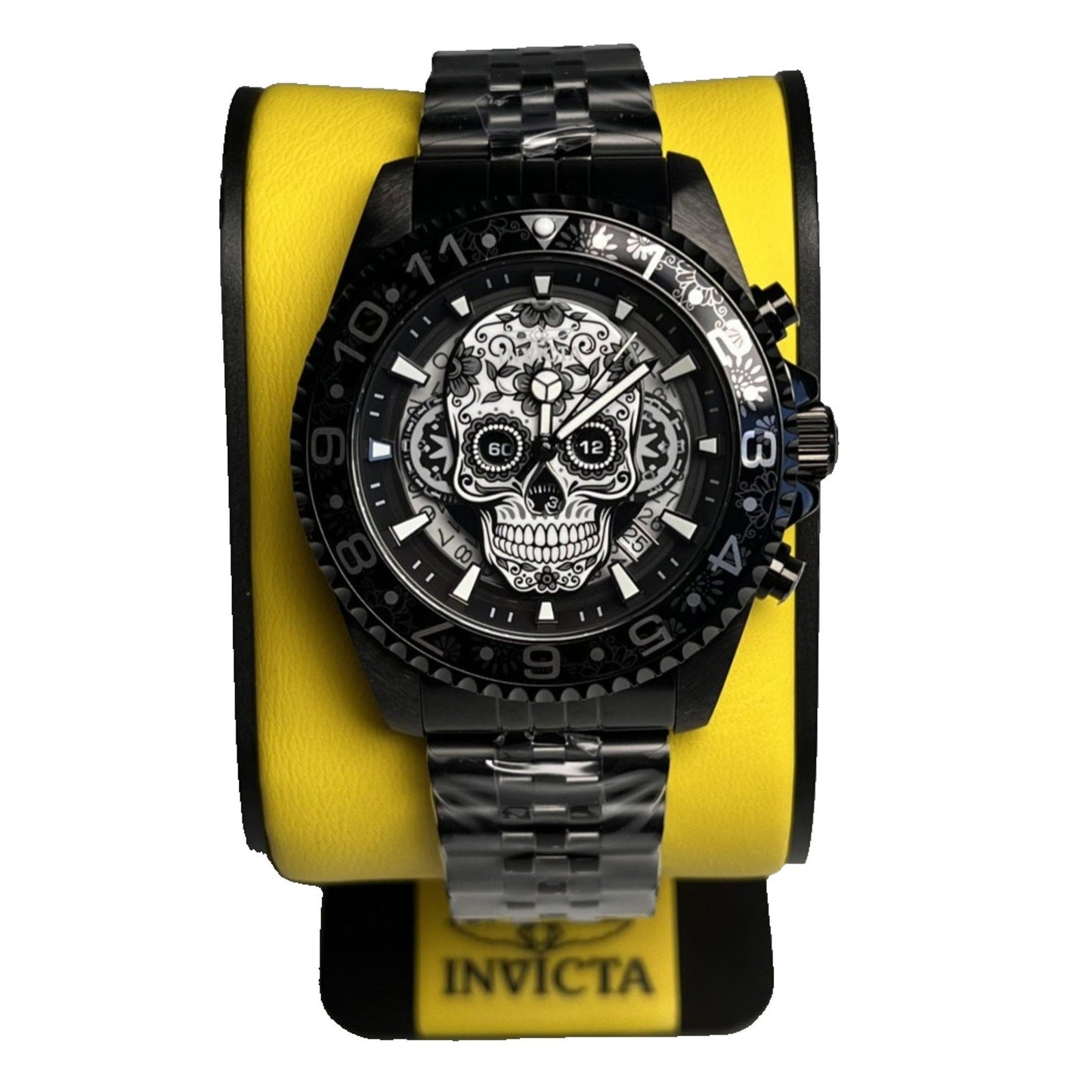 Invicta Pro Diver Dia De Los Muertos Men's Skull Watch Grey, Silver,Black 43mm, Invicta