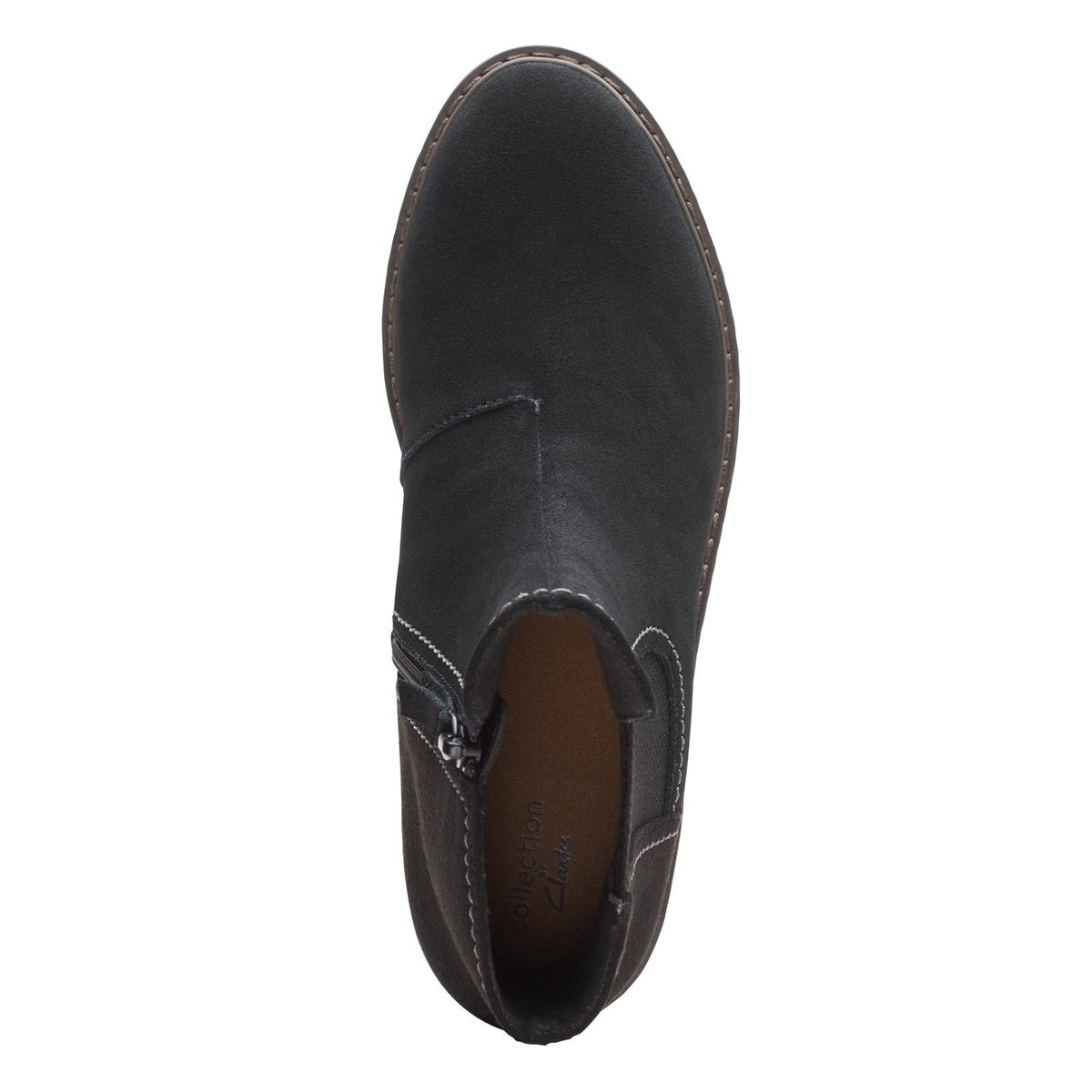 Clarks Airabell Style Women's Ankle Boots Wedge Zip Suede Black 8.5 M