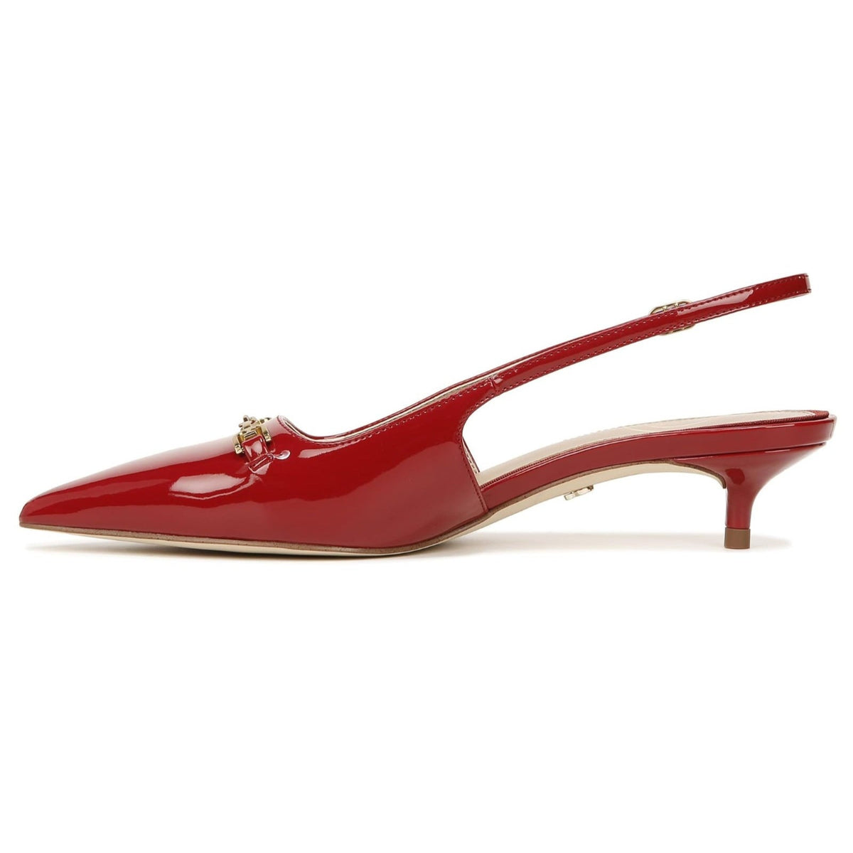Sam Edelman Fitzgerald Women's Pointed Toe Kitten Heeled Red Mahogany 8 M
