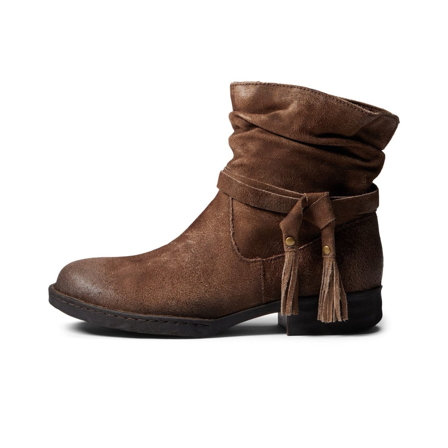 Born Kenya Ankle Boots Distressed Suede Taupe Womens Size 9.5 M