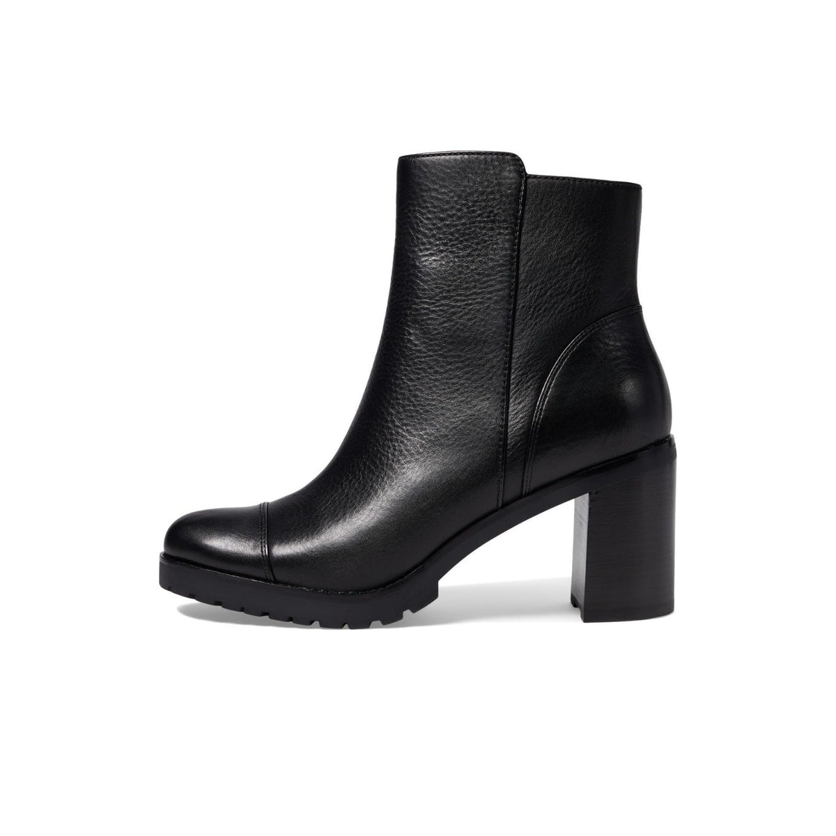 Cole Haan Women Foster Black Leather 80M Heeled Zip Ankle Boots Size 9 M
