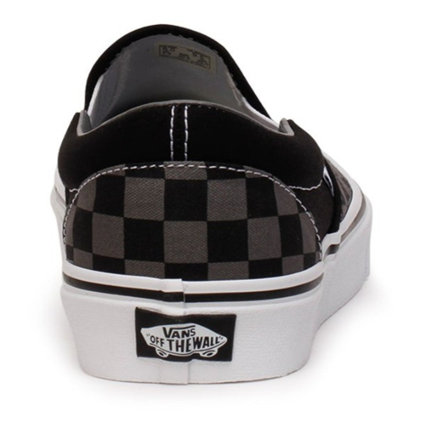 VANS CHECKERBOARD SLIP-ON Low Cut Men's Shoes Canvas Upper BLACK/PEWTER Size 12