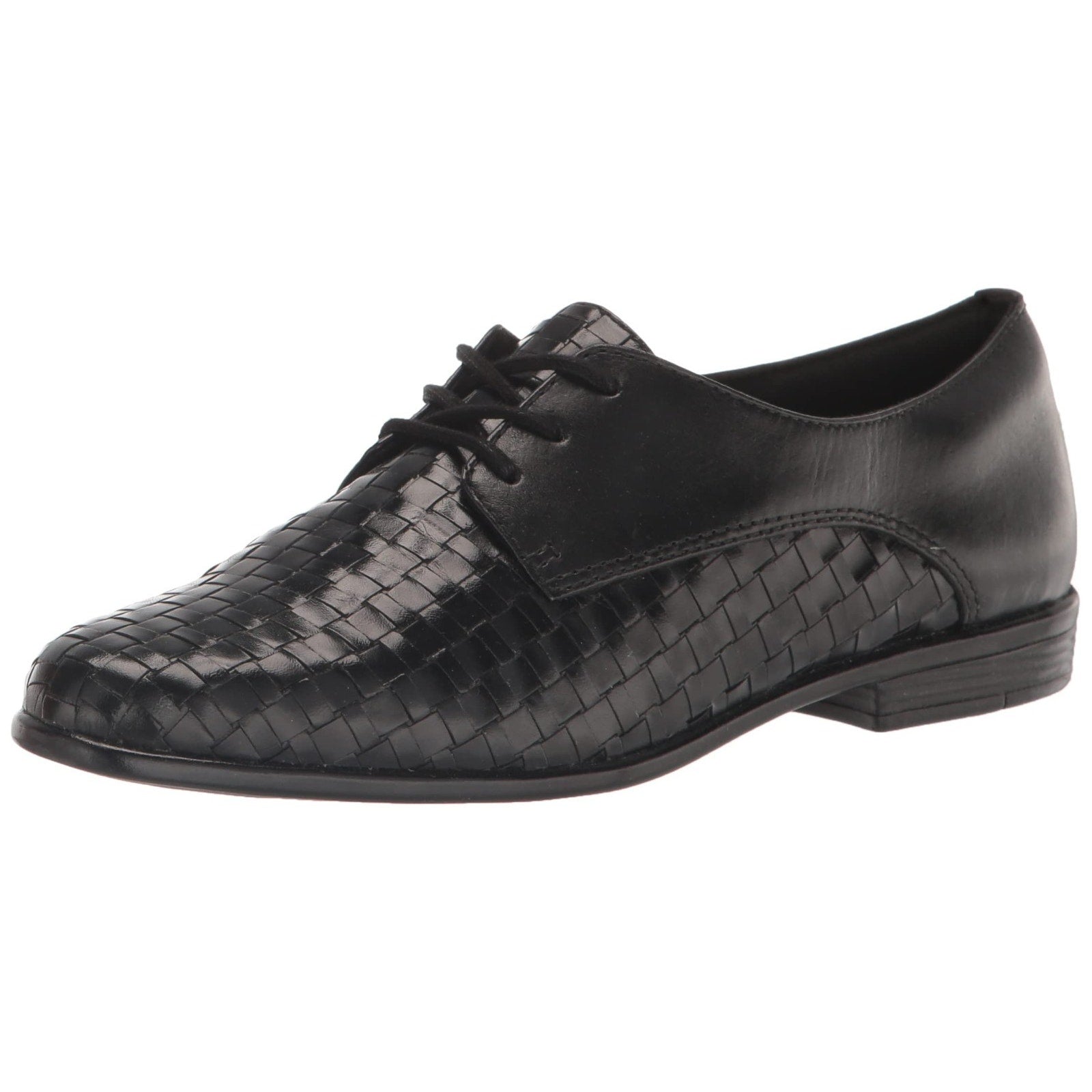 Trotters Womens Dress Shoe Lizzie Herringbone Oxford 8.5 M Loafer Black Trotters