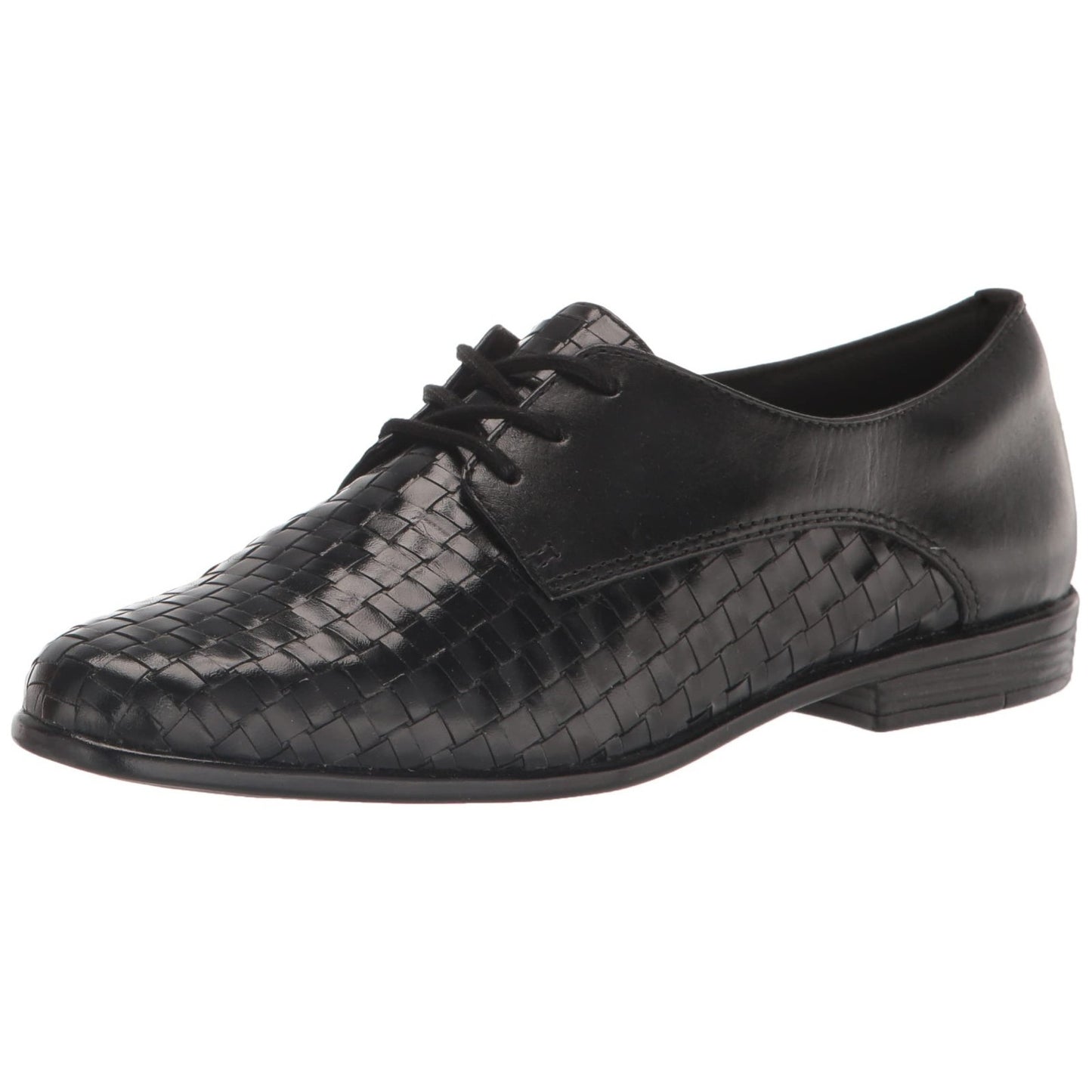 Trotters Womens Dress Shoe Lizzie Herringbone Oxford 8.5 M Loafer Black