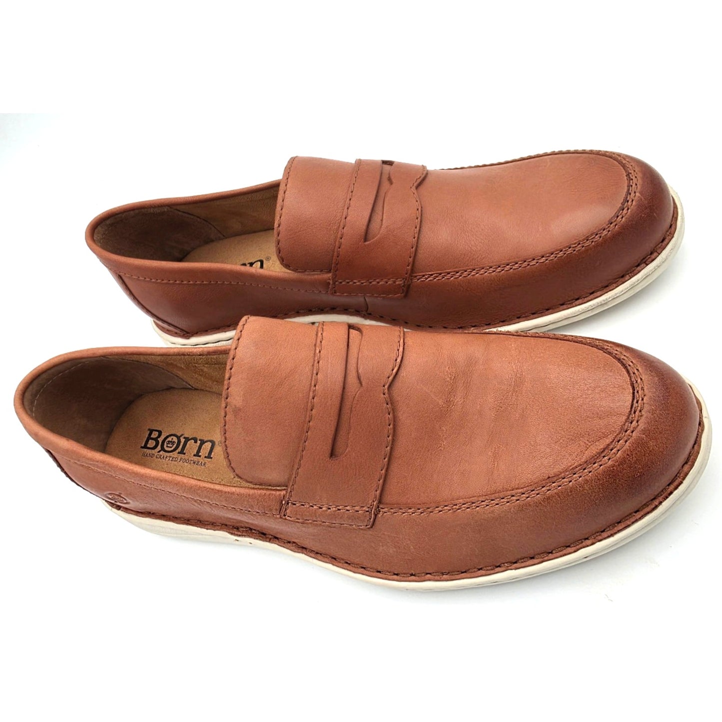 Born Taylor Men's Shoes Size 11.5 M Full Grain Leather Brown Cognac