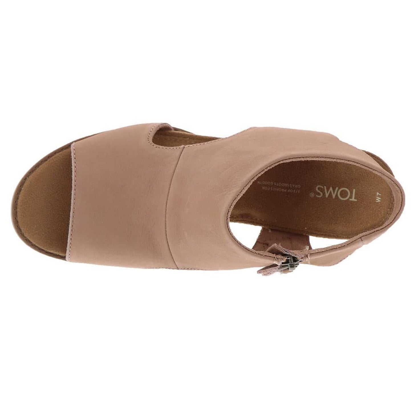 TOMS Eliana Block Heel Sandals Buck Brown Leather Elegant Heels Women's 11 M