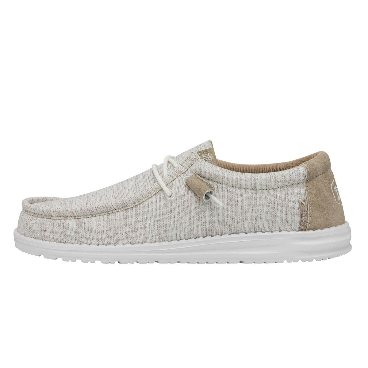 HEYDUDE Wally Ascend Stretch Woven Men's Slip-On Casual Shoes Ivory Coast 13
