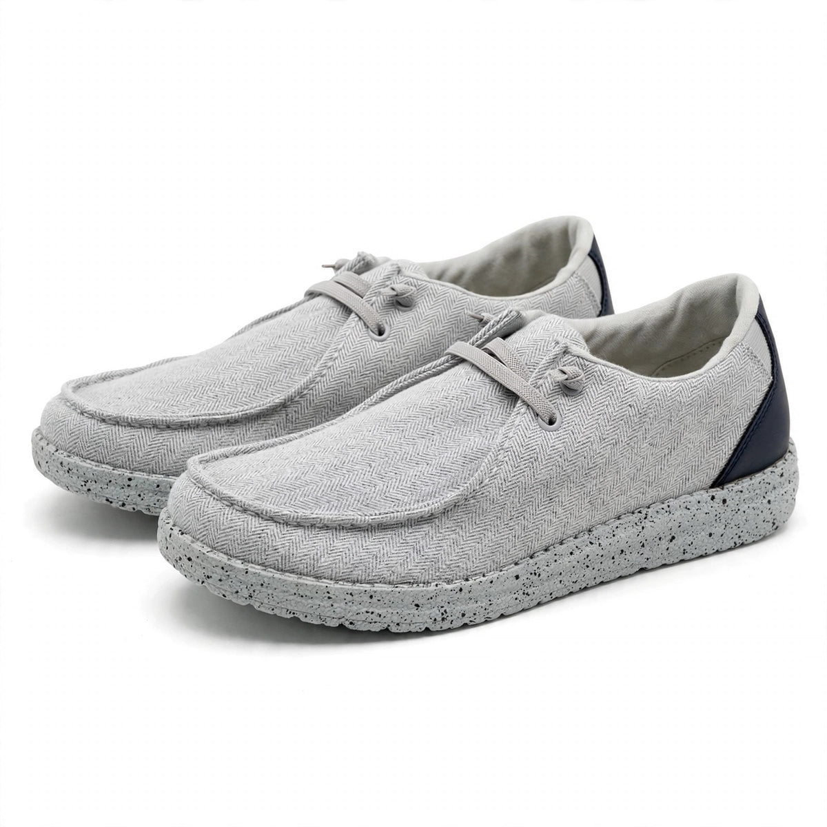 Pamray Mens Slip On Casual Shoes Light Grey Woven Size 11.5